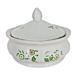Vintage Federalist USA Ironstone Country Floral Tureen Lidded Server Dish
